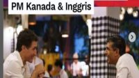 PM Kanada dan PM Inggris saat makan di Restauran di Bali